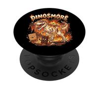 Funny Camping Smores T-Rex Dinosaur Campfire S'Mores Joke PopSockets PopGrip Adhesivo