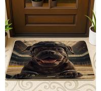 Funny Cane Corso Dog - Tapete negro para puerta exterior interior de entrada, 29 x 17 pulgadas, tapete antideslizante para exteriores, hockey sobre hielo, para patio, garaje, zapatos fuera de la