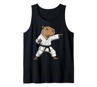 Funny Capybara Doing Karate Samurai Ninja Capybara Camiseta sin Mangas