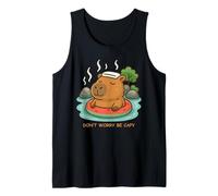 Funny Capybara Don’t Worry Be Capy Float Watermelon Summer Camiseta sin Mangas