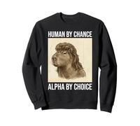 Funny Capybara Mullet Meme Human by Chance Alpha by Choice Sudadera