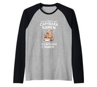 Funny Capybara Ramen Diciendo Lista De Cosas Que Me Gustan Camiseta Manga Raglan