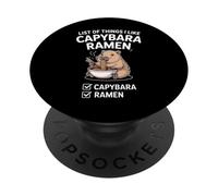 Funny Capybara Ramen Diciendo Lista De Cosas Que Me Gustan PopSockets PopGrip Adhesivo
