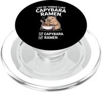 Funny Capybara Ramen Diciendo Lista De Cosas Que Me Gustan PopSockets PopGrip para MagSafe