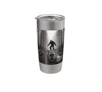 Funny Capybara Selfie Bigfoot Forest Meme Humor asustado Vaso térmico de acero inoxidable de doble pared