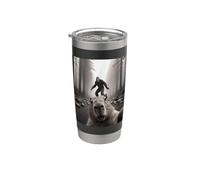 Funny Capybara Selfie Bigfoot Forest Meme Humor asustado Vaso térmico de acero inoxidable de doble pared