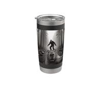 Funny Capybara Selfie Bigfoot Forest Meme Humor asustado Vaso térmico de acero inoxidable de doble pared