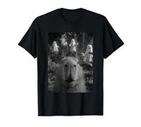 Funny Capybara Selfie con Fantasmas Bosque embrujado Halloween Camiseta