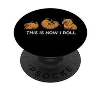 Funny Capybara This Is How I Roll Animal Lover Niños Niñas PopSockets PopGrip Adhesivo