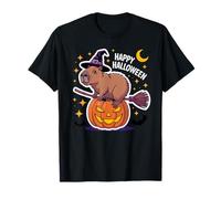 Funny Capybara Witch Flying on Broomstick Camiseta