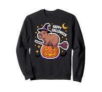 Funny Capybara Witch Flying on Broomstick Sudadera