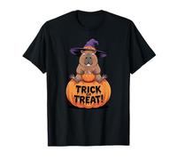 Funny Capybara Witch Hat Halloween Pumpkin Fun Camiseta