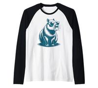 Funny Capybaras Cute Rodents Capybara in Sunglasses Camiseta Manga Raglan