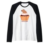 Funny Capycake Baker Pastry Baking, Capybara Cupcakes Camiseta Manga Raglan