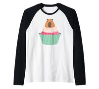 Funny Capycake Baker Pastry Baking, Capybara Cupcakes Camiseta Manga Raglan