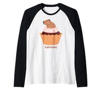 Funny Capycake Baker Pastry Baking, Capybara Cupcakes Camiseta Manga Raglan