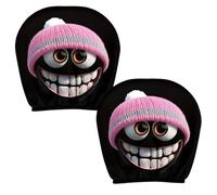 Funny Car Headrest Covers, Auto Front Seat Headrest Cover, 2 Pieces Auto Interior Decorations For Car Owners SUVs RVs Drivers Travel Enthusiasts Daily Commuting Road Trips Family Rides