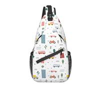 Funny Car Sling Bag Casual Crossbody Hombro Mochila Chest Casual Daypack Truck Bag para Exteriores