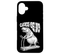 Funny Cardio Gym Hipopótamo Cardi-Oh-No Hipopótamo Caminadora Carcasa para iPhone 16 Plus