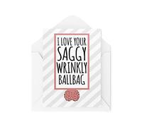 Funny Cards - Tarjeta de cumpleaños con forma de bola arrugada para aniversario de San Valentín, 30, 40, 50, felicitación, humor, risa, banter, broma divertido CBH84