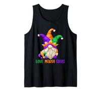 Funny Carnival GNOME with Fool Cap For Girls Love Mardi Gras Camiseta sin Mangas
