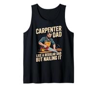 Funny Carpenter Dad Like a Regular Dad but Nailing It Camiseta sin Mangas