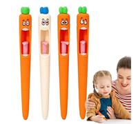 Funny Carrot Pen, Black Ink Writer, Cute Drawing Tool, Daily Classroom Office Study Supply, Organized Teacher Student Coworker Stationery, Writing Accessory for Home, School, Workplace, 14.4 cm