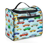 Funny Cars - Bolsa de maquillaje de viaje para mujeres, hombres, niños, niñas, niños, lindos coches, 11.2 L, bolsa de aseo para cosméticos, bolsa de aseo colgante, bolsa de aseo organizadora de