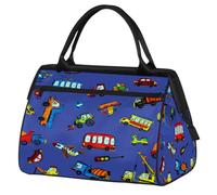 Funny Cars - Bolsa de viaje para mujeres y hombres, 24 L, diseño de coches, bolsa de fin de semana, deportes, gimnasio, viajes, fin de semana, color, 24 L, Organizador de bolsas