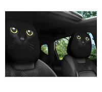 Funny Cartoon Car Headrest Covers, Big Eyes Head Rest Cover for Cars Universal Fit, Spooky Car Headrest Protector, Cheerful Face Cute Auto Front Seat Protector Decor for Halloween Christmas (15,2pcs)
