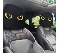 Funny Cartoon Car Headrest Covers, Big Eyes Head Rest Cover for Cars Universal Fit, Spooky Car Headrest Protector, Cheerful Face Cute Auto Front Seat Protector Decor for Halloween Christmas (14,4pcs)