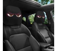 Funny Cartoon Car Headrest Covers, Cute Funny Cartoon Big-Eyed Grinning Car Headrest Covers, 2025 Head Rest Cover Interesting Eye, Cute Cars Seat Head Rest Protector(Angry,4pcs)