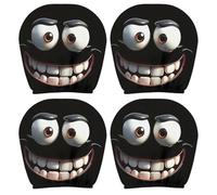 Funny Cartoon Car Headrest Covers, Scary Halloween Headrest Protector, Double-Sided Print, Soft & Breathable Washable Covers for Cars Vans Trucks