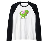 Funny Cartoon Kawaii Kids Dino Dinosaur Axolotl Lover Camiseta Manga Raglan