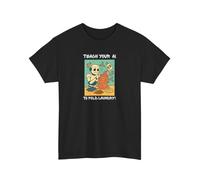 Funny Cartoon Robot Teach Your AI To Fold Laundry Tshirt Unisex Tech Geek tee (1) Black 3XL