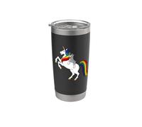 Funny Cartoon Unicorn Womens Girls Miniature Schnauzer Lover Vaso térmico de acero inoxidable de doble pared