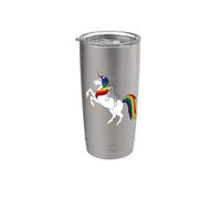 Funny Cartoon Unicorn Womens Girls Miniature Schnauzer Lover Vaso térmico de acero inoxidable de doble pared