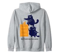 Funny Cat and Cookies sarcástico Cute Best Friends Amantes de los Gatos Sudadera con Capucha
