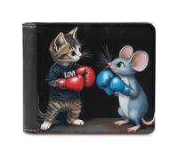 Funny Cat and Fat - Cartera plegable para hombre, diseño de gato y gordo