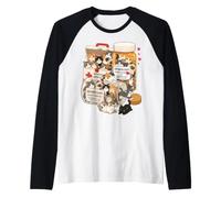 Funny Cat Anti Depresivo Mamá Papá Niños Miau Camiseta Manga Raglan