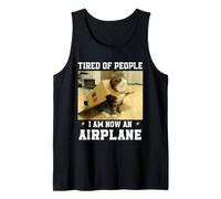 Funny Cat Armor Box Meme, Tired of People, Introvert Humor Camiseta sin Mangas