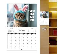 Funny Cat Calendar - 2025 Wall Planner for Family | Paper with Creative Design, Daily Organizer, Cute Cats Theme, Home, School, Office Display, Kids, Adults Gift Choice,11x8.66 Inch