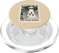 Funny Cat Cats Kitty Retro UFO Nave Espacial PopSockets PopGrip para MagSafe