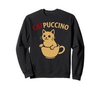 Funny Cat Coffee TShirt Cute Cappuccino Animal Caffe Design Sudadera