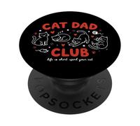 Funny Cat Dad Club Mima a Tus Gatos PopSockets PopGrip Adhesivo