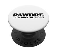 Funny Cat Dad, PAWDRE, Cats Make Me Happy, Cat Father PopSockets PopGrip Adhesivo