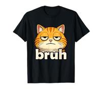 Funny Cat Face Meme Bruh Orange Cat Viral Trendy Boys Memes Camiseta