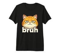Funny Cat Face Meme Bruh Orange Cat Viral Trendy Boys Memes Camiseta Premium