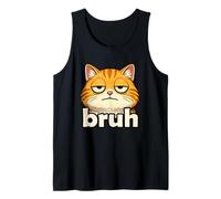 Funny Cat Face Meme Bruh Orange Cat Viral Trendy Boys Memes Camiseta sin Mangas