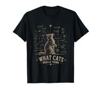Funny Cat Física Humor Lo Que los Gatos Realmente piensan Curioso Camiseta